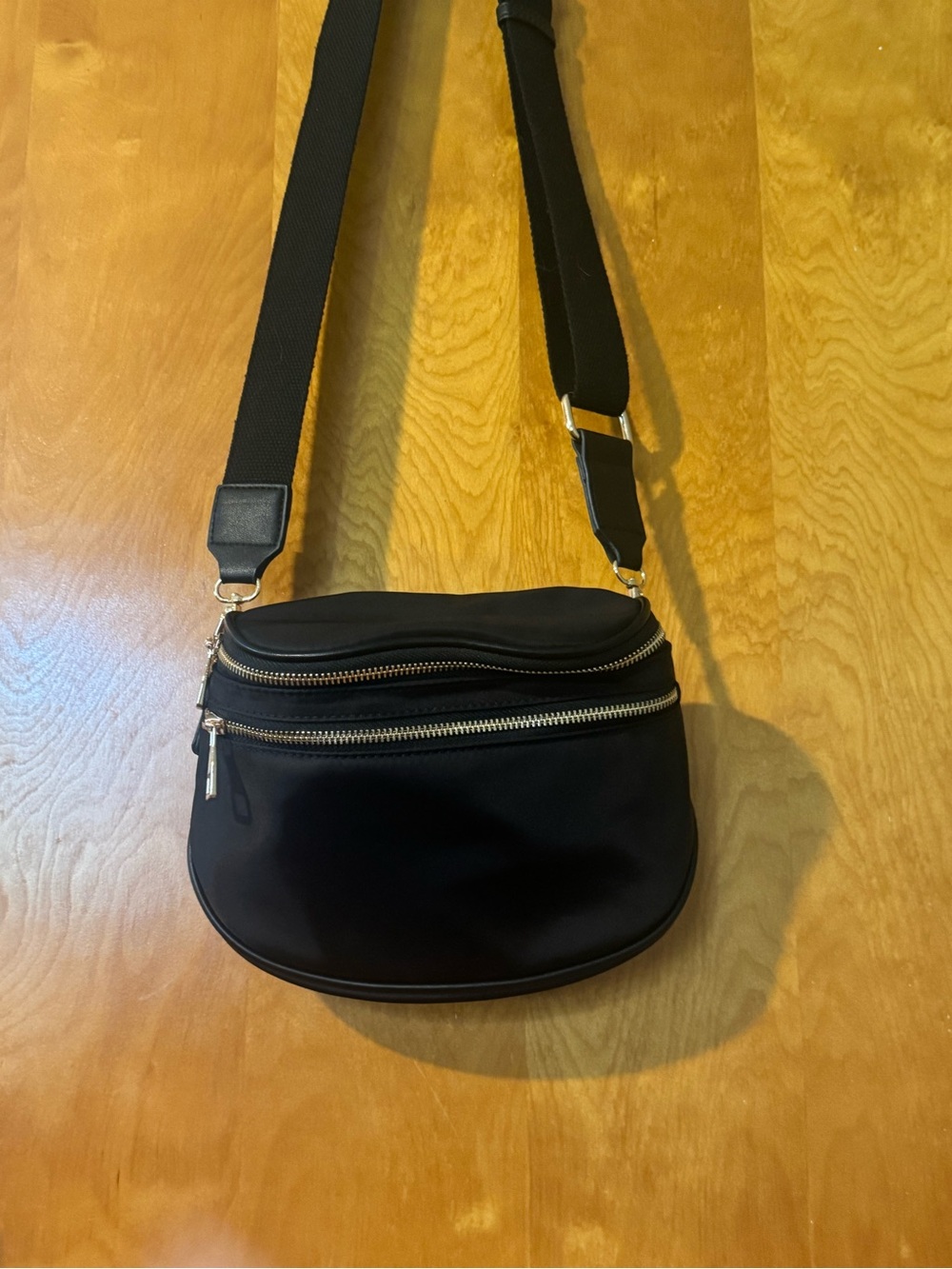Ello Black Crossbody Bag with Gold hardware